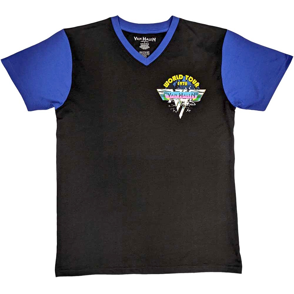Van Halen - 1978 Tour Dates Heren Tshirt - Zwart/Blauw